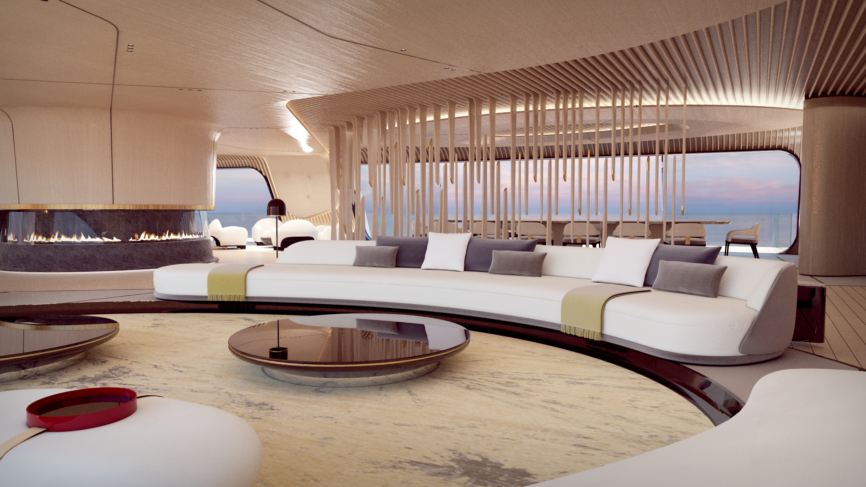 Oceanco Unveils Their New and Innovative 115-Metre Tuhura - living area