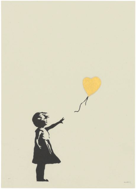 Banksy: Girl with Balloon - Colour AP (Gold)